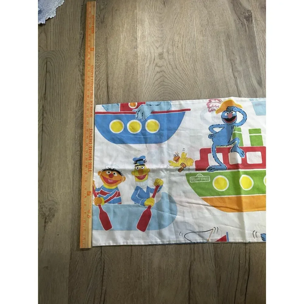 Sesame Street Kids Pillowcase Cookie Monster Ernie Bert Grover Boats 36x16